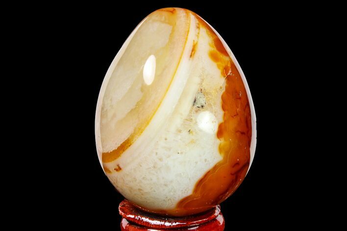 Colorful, Polished Carnelian Agate Egg - Madagascar #156582